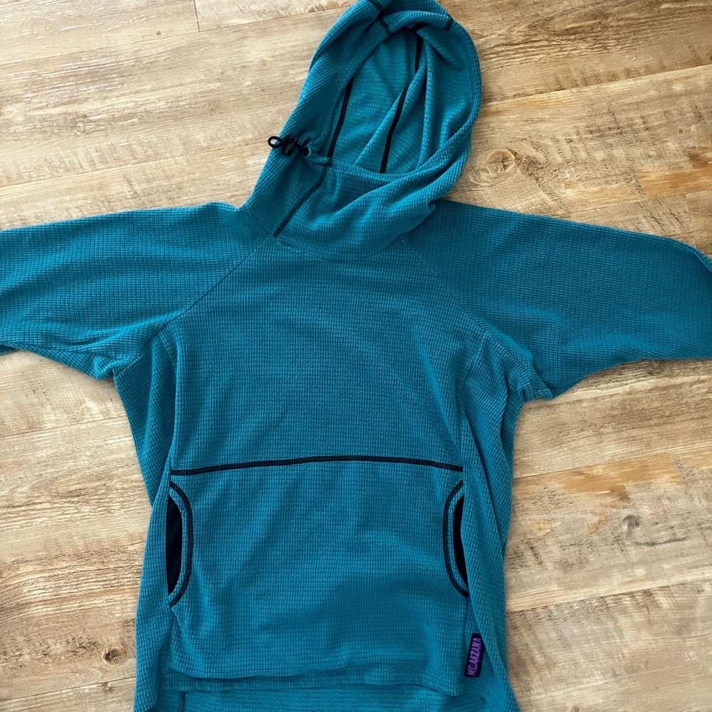 Teal Hooded Pullover with Front Pockets
